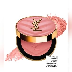 YSL MAKE ME BLUSH 24H BUILDABLE BLURRING POWDER BLUSH 6 ROSE HAZE/SOFT NUDE PINK